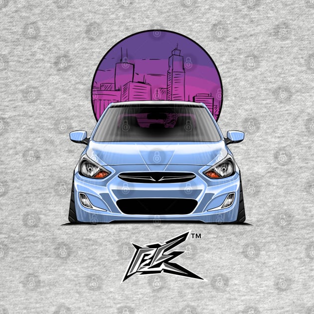 hyundai accent stanced air blue by naquash